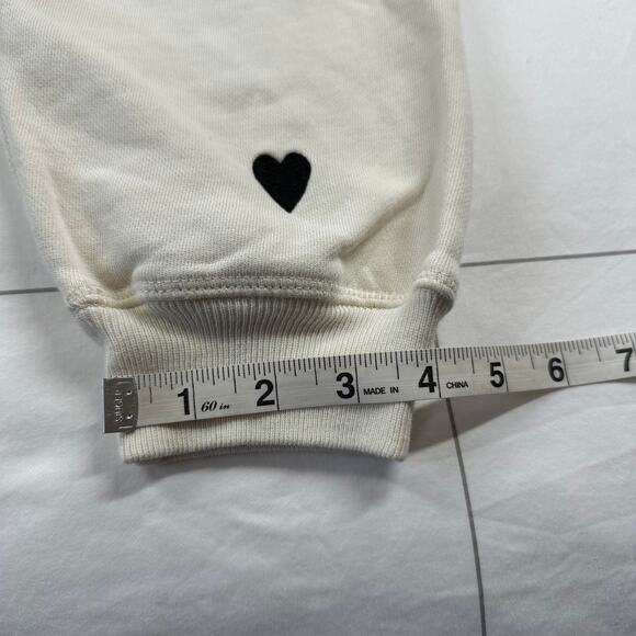 The Great Pants Womens Small Cream Heart Embroidered Crop Jogger Sporty Casual - Picture 12 of 12